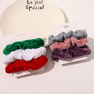 China 2021 High Quality Comfy Hair Scrunchies Fashion Solid Color High Elastic Hair Scrunchies Set For Girls for sale