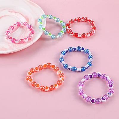 China High Quality Heart Shaped Cute Mixed Color Girl's Dreamy Bracelet Bead Bracelet Kids Jewelry for sale