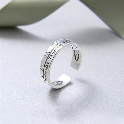 China Roman numeral open index ring fresh wind lover ring student hip ring high quality hop ring retro for sale