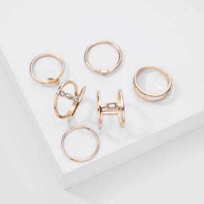 China High Quality Simple Vintage Jewelry Accessories Ladies Rings 6Pcs/Set For Women To Eternity Rings for sale