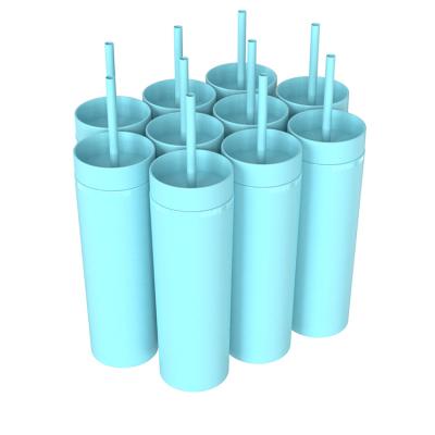 China 16oz 480ml Eco-friendly Double Wall Sustainable Cute Plastic Acrylic Tumbler Lids And Straws for sale