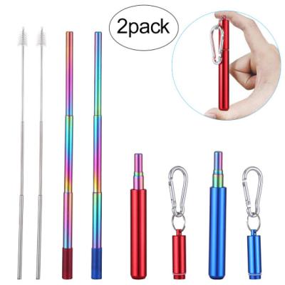 China 18/8 Stainless Steel Metal Eco Friendly Reusable Straight Folded Drinking Straw for sale