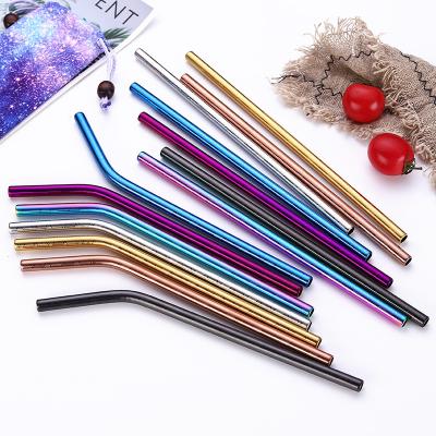 China Straw Set Stainless Reusable Straw Metal Stainless Steel Viable Colored Stainless Steel Metal for sale