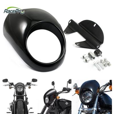 China Gloss Black Coffee Plastic Racing Front Headlight Fairing For Harley Sportster Dyna FX XL 883 1200 for sale