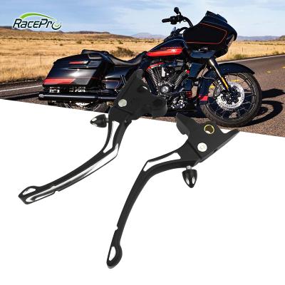 China 2022 New Arrival RACEPRO Style Aluminum Adjustable Black Motorcycle CNC Brake Clutch Lever For Harley Street Glide Road King 1998-2013 for sale