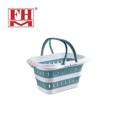 China Plastic Injection Molding Manufacturer Folding Laundry Basket Two Color Folding Laundry Basket Mold Supplier for sale