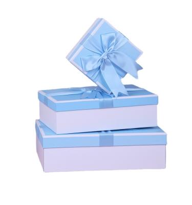 China Recycled Materials Korean Creative Gift Box with Bow Knot Heaven and Earth Cover Lover Gift Packaging Box for sale