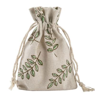 China Gift Making printed cotton fabric bags for jewelry storing small items drawstring bags cotton fabric tie mouth gift bags for sale