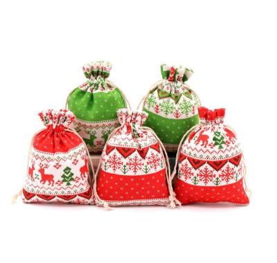 China Gift New Christmas cotton band mouth gift Christmas Eve candy jewelry bag storage socks small gift bag for sale