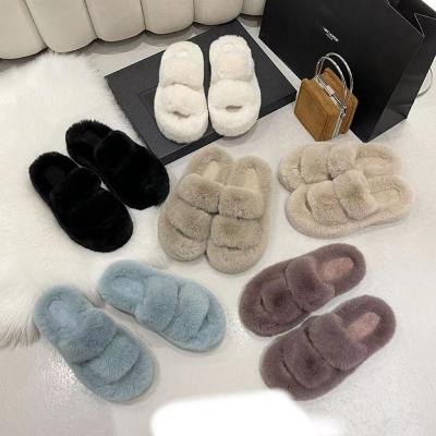 China Women's Shoes Flat Fluffy Warm Soft Fluffy Home Slippers Sandals Like A Fashion Trend Fur for sale