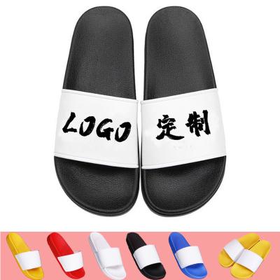 China Fashion Trend Custom men's and women's slippers summer home bathroom slippers LOGO custom outdoor leisure lovers PVC plastic slippers for sale