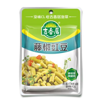 China Ready to eat with open bag Szechuan Pickled Green Beans Preserved Cowpea rattan pepper flavor Bean Pickles for noodle or congee for sale