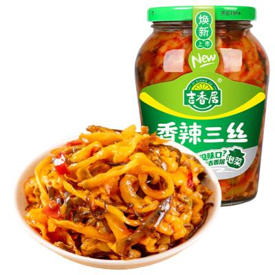 China Ready to eat with open bag Szechuan Wholesale Jixiangju Spicy trifilament 330g Mustard Brand Pickle seasonings for noodle or congee for sale