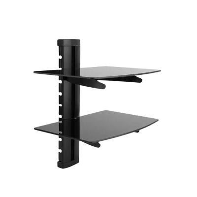 China (Height) Adjustable Stronger Durable Eco-Friendly Double Glass LCD TV Wall Shelf for sale