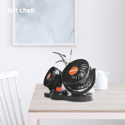 China Mini Cooling Table Car Fan MITCHELL Cigarette Lighter Two Speed ​​Car Air Cooler Electric DC 12v 24volt 6inch 10W 24V NEW for sale