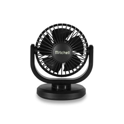 China New Arrival Single Portable Oscillating Fan 360 Rotation Air Outlet Lower Noise Strong Wind Cooling DC 12v Car Fan for sale