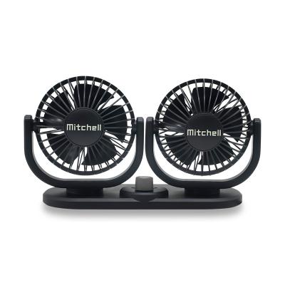 China 2 New Double Speeds Car Fan 12V Interior Radiator Convenient Inch Fan Accessories Directed 4 360 Degree Rotating Car Fans for sale