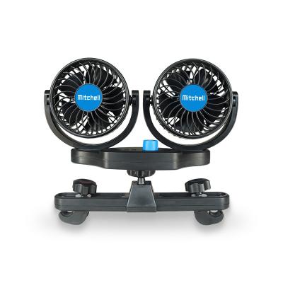 China 2022 New MITCHELL 2022 Car Fan 4inch 12V Car Fan Two Speed ​​ABS Dual Usb Cooling For Compact Car for sale