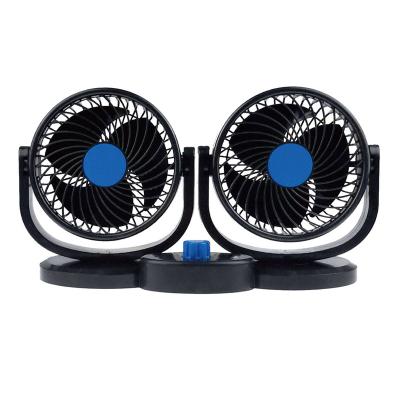 China ABS Mitchell Double Headed Cooler Vehicle Fan 12v 6 Inch Stepless Speed ​​Car Fan for sale