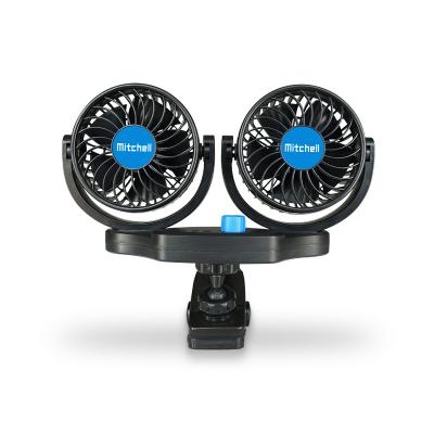 China 2022 New MITCHELL Truck RV Summer Cooling DC 12V Portable Car Fan With Clip USB Fan 4inch for sale