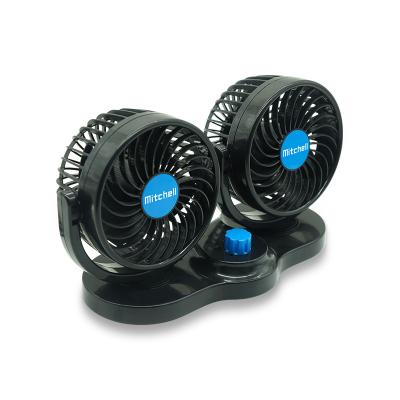 China High Quality Hot Selling ABS Mitchell Dual Head Car Fan 4inch Two Speed ​​Car Fan for sale