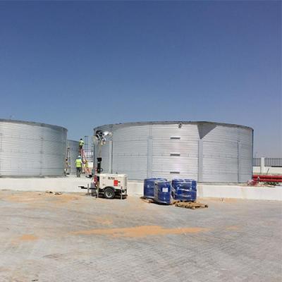 China Cheap Hotels 24m3 Cylindrical Shape Corrugated Steel Water Tank With Food Grade PVC Tarpaulin Used For Breeding for sale