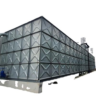 China Hotels HDG Panel Water Storage Tank Hot Dipped Galvanized Pressed Steel Fire Agriculture Water Tank With Steel Tower for sale