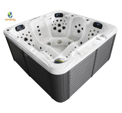 China 2 Person Whirlpool Massage Bath Tub Eco-friendly Material Spa Bathtub Indoor Price With Double Waterfall for sale