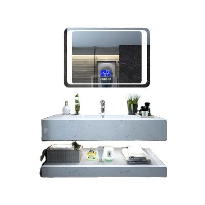 China Double Sink Vanity Modern Luxury Wall Mounted Modern Bathroom, Bathroom Hotel Project Vanity Bathroom Cabinet for sale