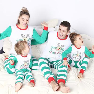 China 2021 New Arrival Christmas Pajamas Family Breathable High Quality Family Matching Home Outfits Wear Two-Piece Set Sleepwear For Christmas for sale