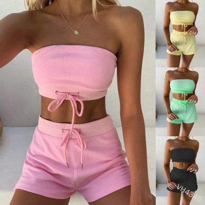 China 2021 Summer Hot Selling QUICK DRY Two Piece Shorts Set Short Sleeveless Women Overalls Sports Biker Set 2 Piece Sets For Women for sale