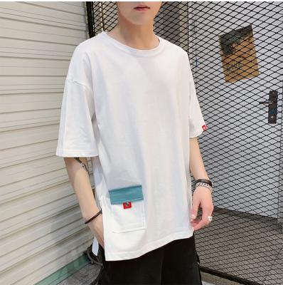 China 2021 new Anti-wrinkle fashion plus size O-neck T-shirt with solid color sublimation printing Hip Hop Streetwear short sleeve t-shirt for men for sale