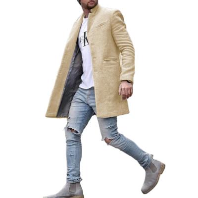 China 2021 new Anti-wrinkle fashion winter men thicken to keep warm fashion solid color polyester overcoat casual loose coat along for man for sale