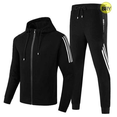 China 2021 New Arrival Jogging Logo Tracksuits Zip Trendy Sweatsuit Hoody Suits And Breathable Custom Wholesale Two Piece Training Wear For Men for sale