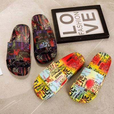 China Fashion Trend 2021 Summer New Arrival Hot Sale Women's Sandals Fashion European Graffiti Art Sandal For Lady Wholesale Style Cheap Sandals for sale