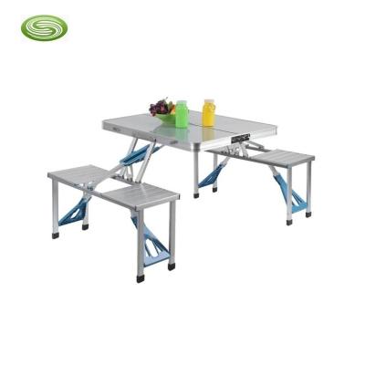 China Foldable Outdoor Aluminum Alloy Folding Table And Chair Sets GRILL Plastic Table for sale