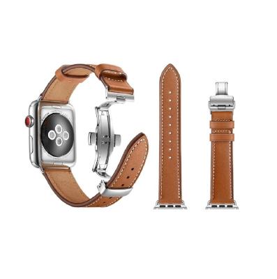 China Leather Durable Using Low Price Change Leather Watch Strap For Apple Watch 40mm 44mm Series 1234567 SE for sale