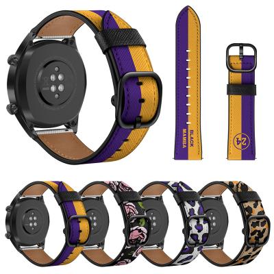 China Unique hot sale leopard design luxury leather watch strap for HUAWEI watch band sports watch Gt2 pro Watch3 pro band SAMSUNG for sale