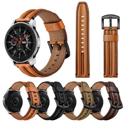 China Chinese Manufacturer Supply Men Brown Leather Watchband Leather Smart Watch Strap Band for sale