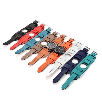 China Factory Wholesale Price 22mm Luxury Leather Watch Strap For SAMSUNG/HUAWEI Watchband for sale