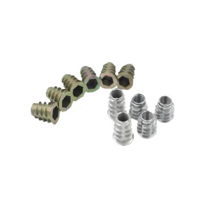 China General Industry Hex Socket Furniture M8 Thread Insert Nut With Zinc Alloy for sale