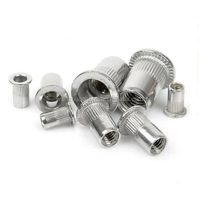 China High Quality Heavy Industry A2 A4 SS304 SS316 Head Open End Rivet M4 Flat Nut With Knurled Body for sale