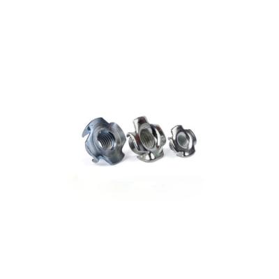 China DIN 1624 Galvanized Steel Tee Claw Insert Nut With Four Prongs for sale