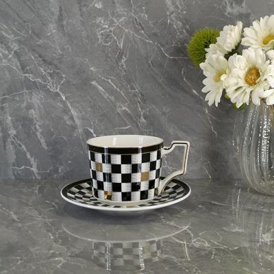 China Wholesale gold rimmed luxury cup&1 saucer in low price viable unique turkish style design 1 cup and saucer set for sale