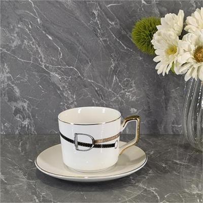 China Viable Wholesale Cheap Price Ceramic Cup Saucer Porcelain Afternoon Flower Tea Cups&2 Saucers 2 for sale