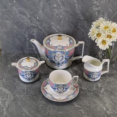 China New Nordic Design Customized Color Luster Ceramic Coffee Cup And Saucer Cup 15pcs Cute Ceramic Tea Set for sale