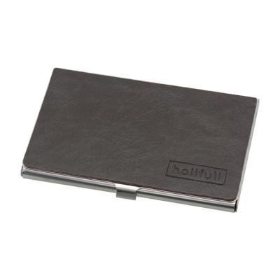 China Business Card Cheap Price Pocket Steel Leather Leather Credit Card Holder for sale