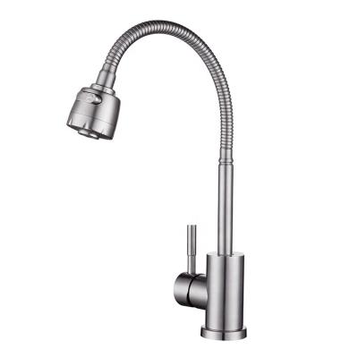 China Metered Faucets Universal Brushed Stainless Steel Mixer Water Pull Dwon Sprayer Kitchen Faucet Taps Single Handle Sink Faucet for sale