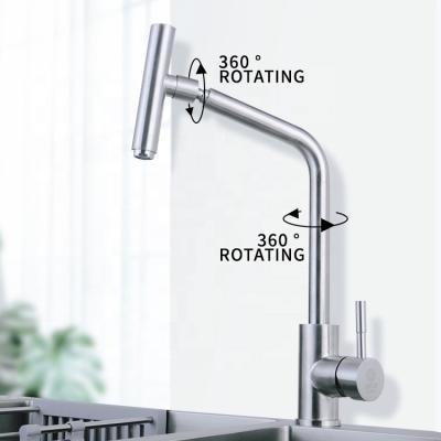 China Pull Out Universal Rotating Spray Kitchen Sink Faucet Handle Mixer Sink Single Tap Kitchen Faucet With Stainless Steel for sale