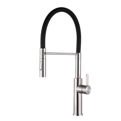 China Pull Out Spray 2022 Modern Pull Down Mixed Kitchen Faucet Silica Spout Kitchen Sink Faucet for sale